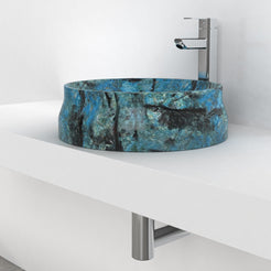 Shada Danube Blue Quartzite Vessel Sink, second countertop lifestyle setting