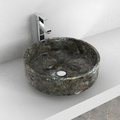 Shadi Celestia Blue Quartzite Vessel Sink, alternate countertop lifestyle angle