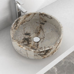 Shadi Pandora Blanc Quartzite Vessel Sink, alternate lifestyle view of the vessel
