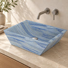 Shadiya Azura Blue Quartzite Vessel Sink, countertop hero lifestyle view