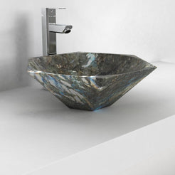 Shadley Celestia Blue Quartzite Vessel Sink, countertop hero lifestyle view