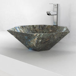 Shadley Celestia Blue Quartzite Vessel Sink, second countertop lifestyle setting