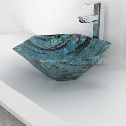 Shadley Danube Blue Quartzite Vessel Sink, countertop hero lifestyle view