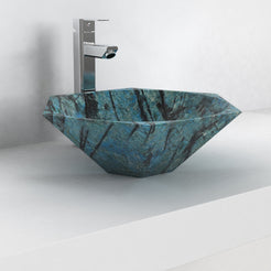 Shadley Danube Blue Quartzite Vessel Sink, second countertop lifestyle setting