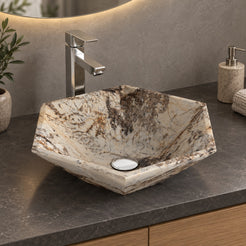 Shadley Pandora Blanc Quartzite Vessel Sink, alternate lifestyle view of the vessel