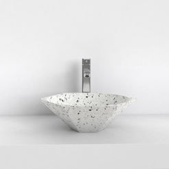 Shadley White Terrazzo Vessel Sink, alternate lifestyle view of the vessel
