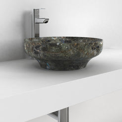 Shaela Celestia Blue Quartzite Vessel Sink, second countertop lifestyle setting
