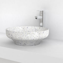 Shaela Color Terrazzo Vessel Sink, countertop hero lifestyle view
