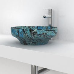 Shaela Danube Blue Quartzite Vessel Sink, countertop hero lifestyle view