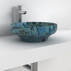 Shaela Danube Blue Quartzite Vessel Sink, second countertop lifestyle setting