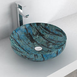 Shaela Danube Blue Quartzite Vessel Sink, alternate countertop lifestyle angle