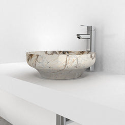 Shaela Pandora Blanc Quartzite Vessel Sink, alternate lifestyle view of the vessel