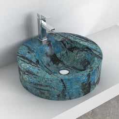 Shafia Danube Blue Quartzite Vessel Sink, alternate countertop lifestyle angle