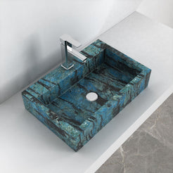 Shafna Danube Blue Quartzite Vessel Sink, alternate countertop lifestyle angle