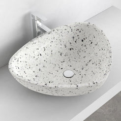 Shahana White Terrazzo Vessel Sink, alternate lifestyle view of the vessel