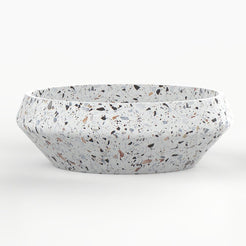 Shaiba Sky Terrazzo Vessel Sink, overall vessel form and side profile