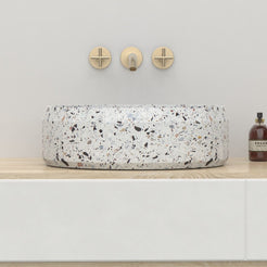 Shaila Sky Terrazzo Vessel Sink, alternate bathroom lifestyle setting