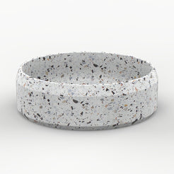 Shaila Sky Terrazzo Vessel Sink, overall vessel form and side profile