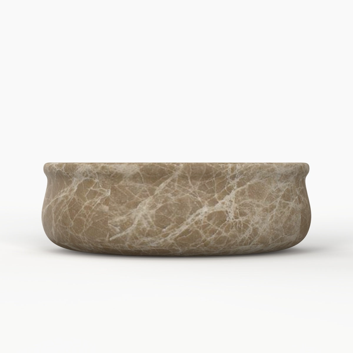 Silafi Maricca Marble Vessel Sink, overall vessel form and side profile