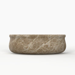 Silafi Maricca Marble Vessel Sink, overall vessel form and side profile