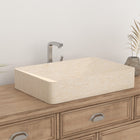 Silwa Crema Marble Vessel Sink, countertop hero lifestyle view