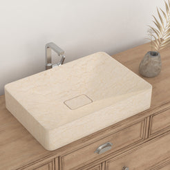 Silwa Crema Marble Vessel Sink, second countertop lifestyle setting