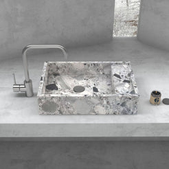 Simona Carnico Marble Vessel Sink, alternate countertop lifestyle angle