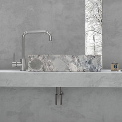 Simona Carnico Marble Vessel Sink, overall shape and side profile