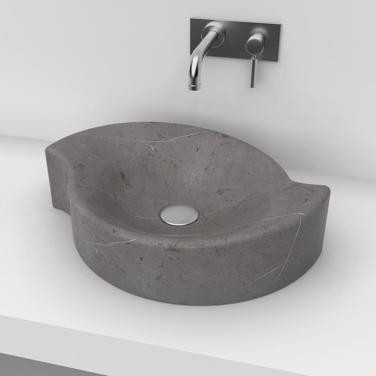 Sommer Perlato Marble Vessel Sink, countertop hero lifestyle view