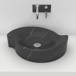 Sommer Portoro Marble Vessel Sink, second countertop lifestyle angle