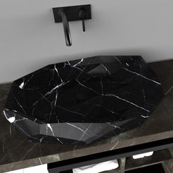 Sreya Portoro Marble Vessel Sink, countertop hero lifestyle view