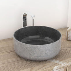 Sorcha Bluestone Vessel Sink, countertop hero lifestyle view