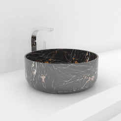 Sorcha Galaxy Marble Vessel Sink, countertop hero lifestyle view