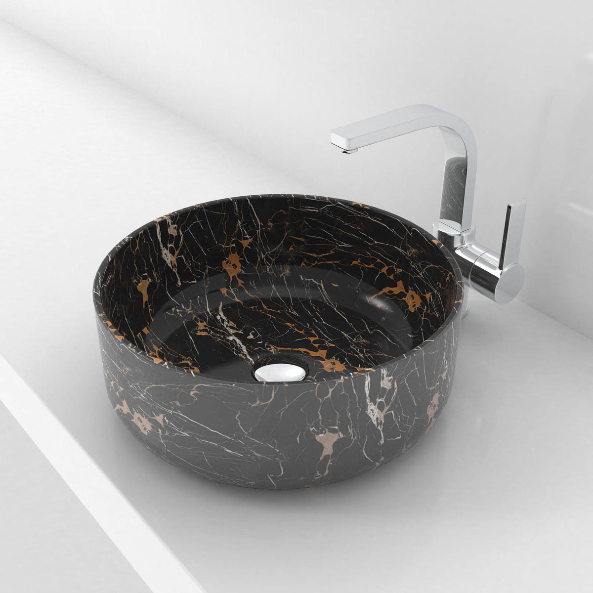 Sorcha Galaxy Marble Vessel Sink, alternate countertop lifestyle angle