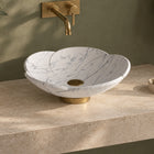 Sissy Carrara Marble Vessel Sink, alternate bathroom lifestyle view