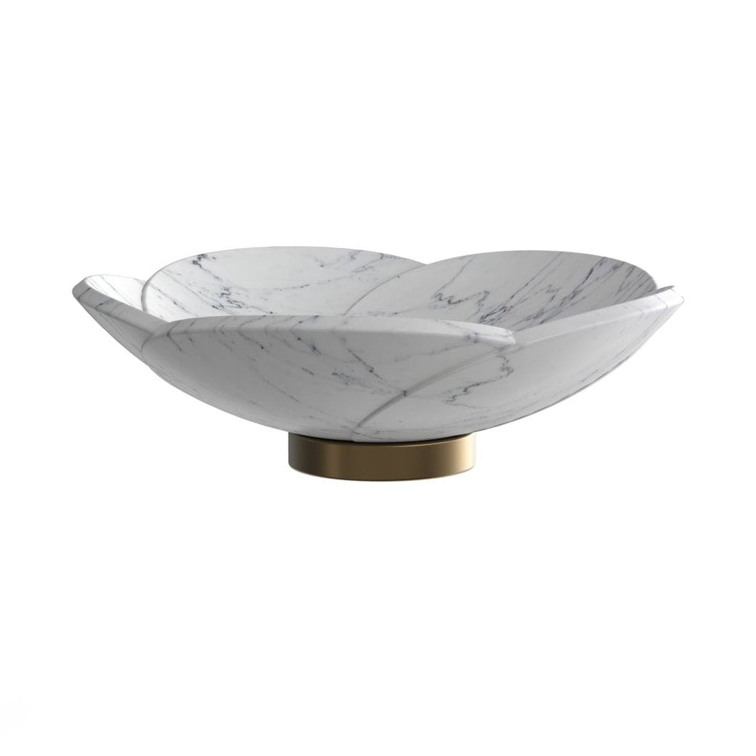 Sissy Carrara Marble Vessel Sink, overall form and side profile