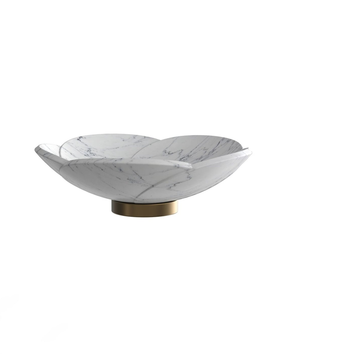 Sissy Carrara Marble Vessel Sink, overall form and side profile