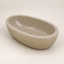 Solea BT-109A Harvest Gold Granite bathtub, complete studio product view 4; original silhouette and finish preserved