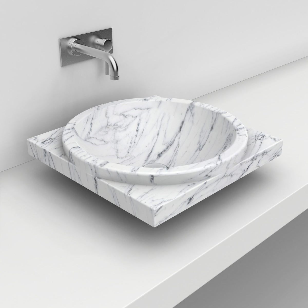 Somaya Carrara Marble Vessel Sink, alternate bathroom lifestyle view