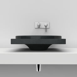 Somaya Neroco Stone Vessel Sink, overall form and side profile