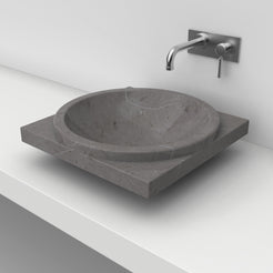 Somaya Perlato Marble Vessel Sink, countertop hero lifestyle view