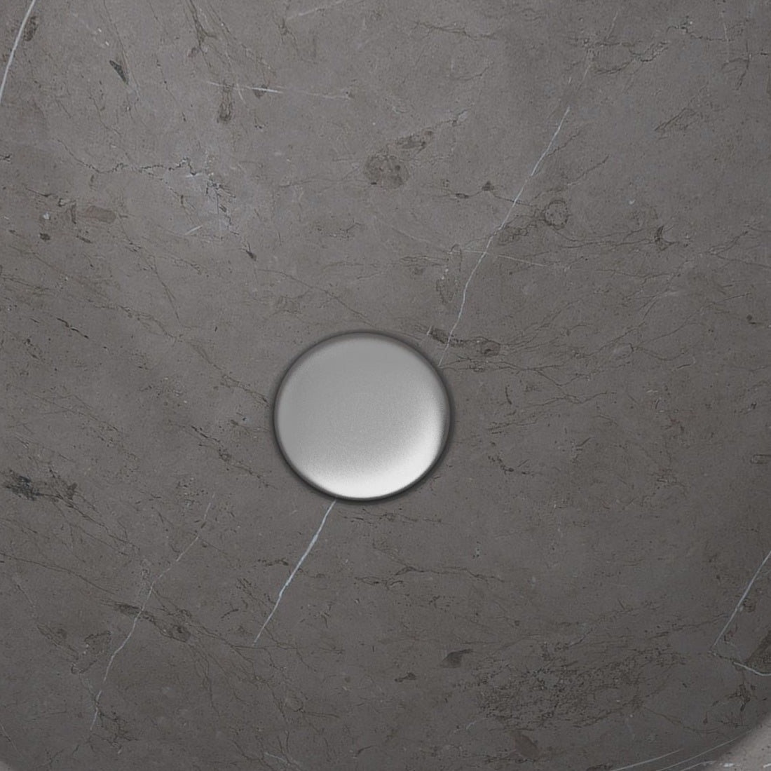 Somaya Perlato Marble Vessel Sink, interior, material and drain area detail