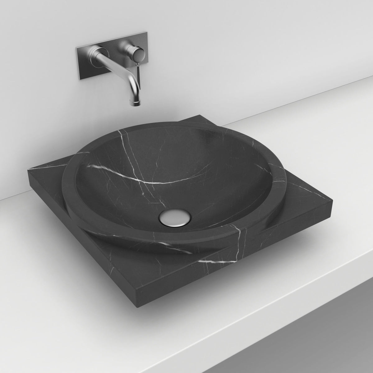 Somaya Portoro Marble Vessel Sink, alternate countertop lifestyle view