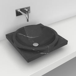 Somaya Portoro Marble Vessel Sink, alternate countertop lifestyle view