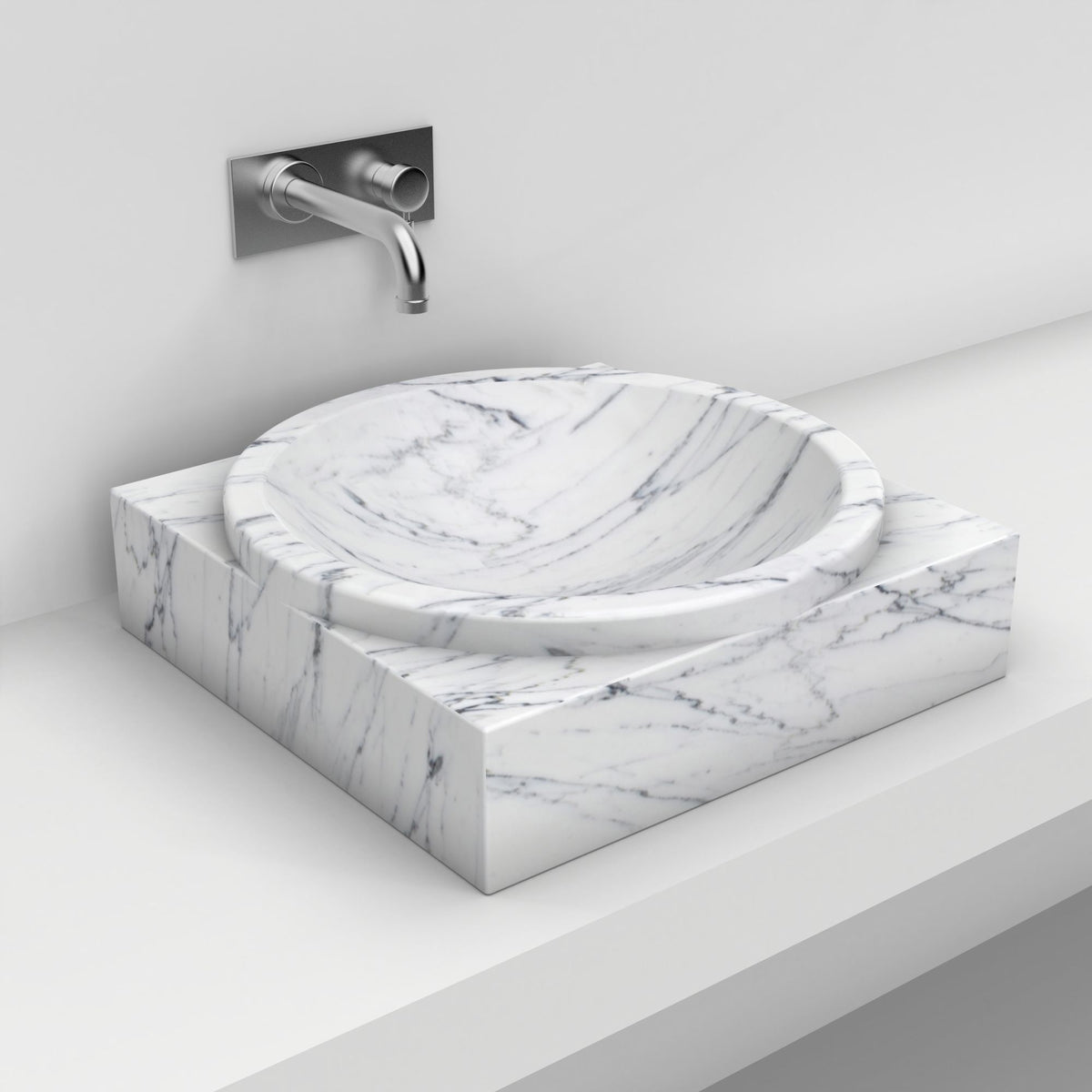 Somila Carrara Marble Vessel Sink, second countertop lifestyle angle
