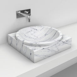 Somila Carrara Marble Vessel Sink, second countertop lifestyle angle