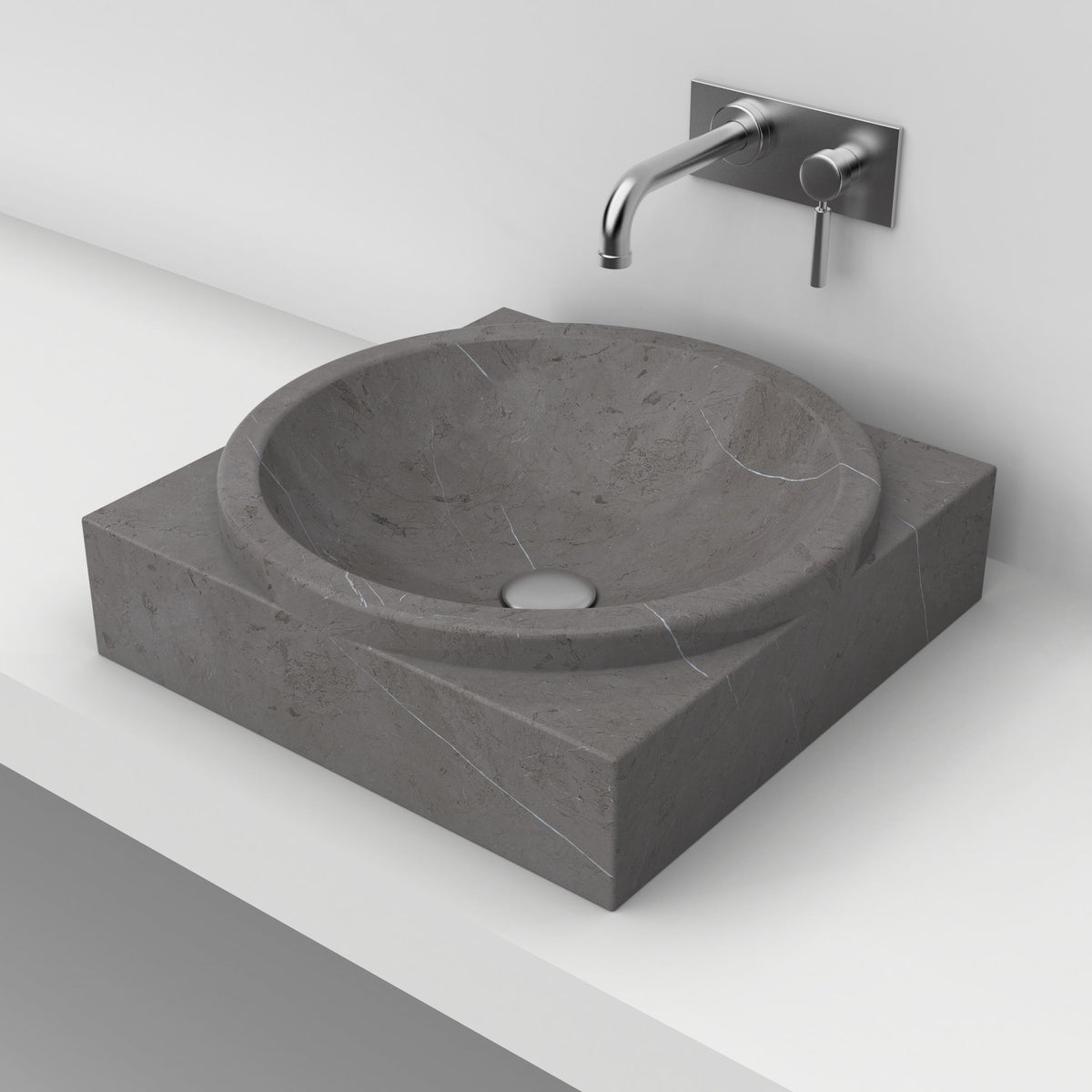 Somila Perlato Marble Vessel Sink, countertop hero lifestyle view