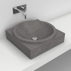 Somila Perlato Marble Vessel Sink, second countertop lifestyle angle