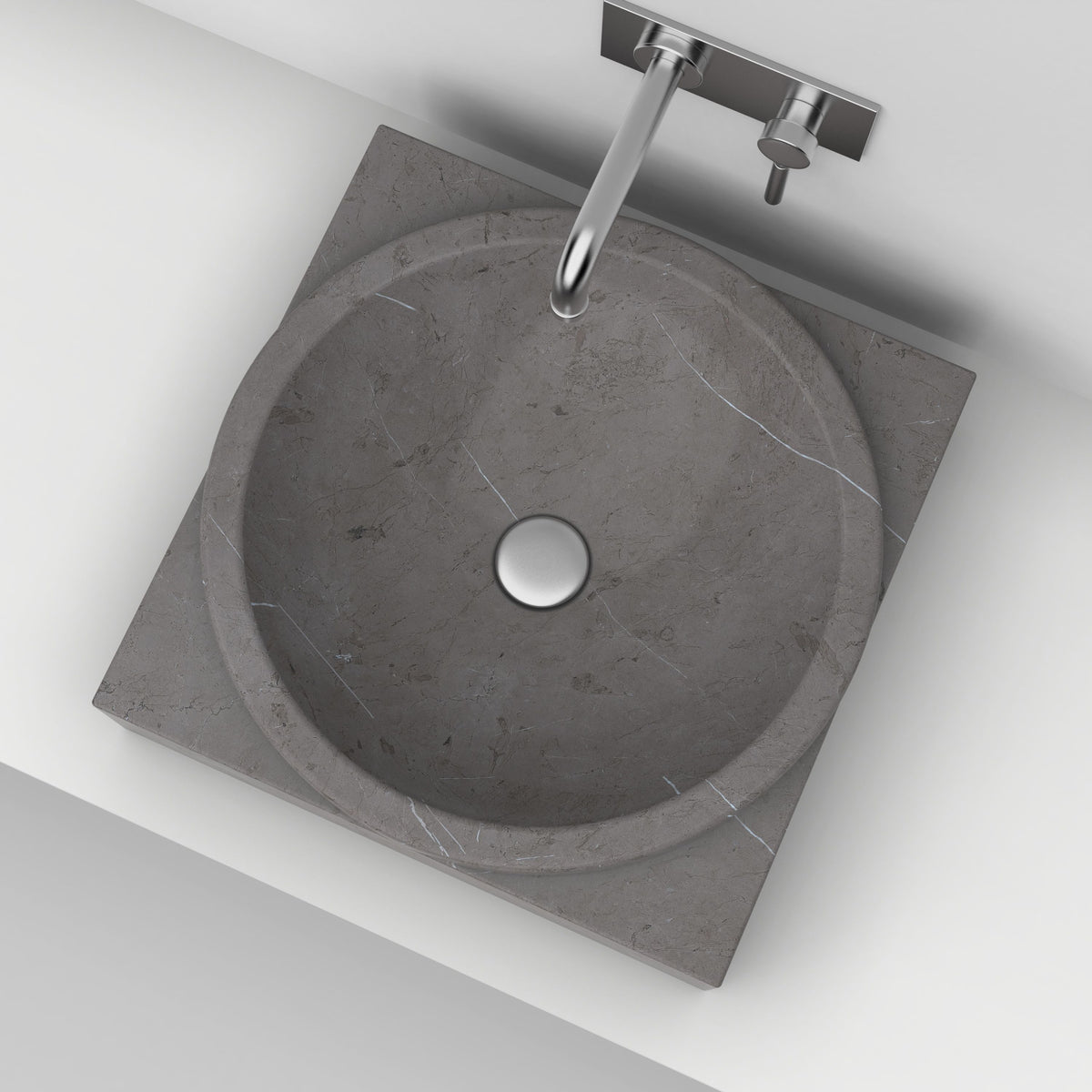 Somila Perlato Marble Vessel Sink, alternate countertop lifestyle view