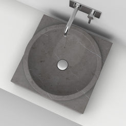 Somila Perlato Marble Vessel Sink, alternate countertop lifestyle view